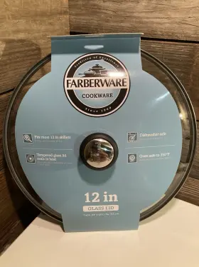 Farberware 631899580382 New 12 Inch Glass Lid Only Replacement Metal Rim