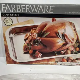 Farberware 793658971098 New Larg Faberware Oven Roaster Stainless Steel Classic Series Lifetime Warranty
