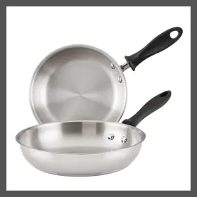 90864017 Farberware Reliance 2pc Stainless Steel Skillets