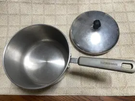 Qqq17c Farberware Stainless Steel 3 Quart Saucepan With Straining Lid Gray Handle