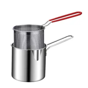 Fditu39dfn15y8 Fdit Stainless Steel Fryer Pan With Strainer Portable Skillet M Inch
