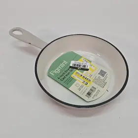 Figmint 196761790660 Figment 6 Inch Enameled Cast Iron Skillet Light Green Outer Shell Cream Inside Heavy