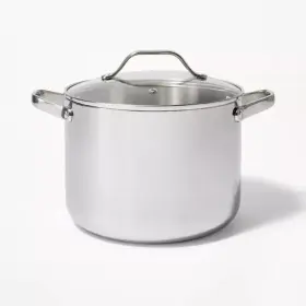 Figmint 196761800918 8 Quart Stainless Steel Tall Stock Pot Silver -