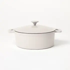 87713579 Figmint 5.5 Quart Enamel Dutch Oven Light Gray -