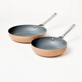 87713698 Figmint 2pk 8 Inch And 10 Aluminum Nonstick Frypan Set Terracotta Orange -