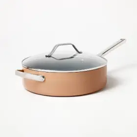 87713710 Figmint 5 Quart Nonstick Ceramic Coated Aluminum Saute Pan Terracotta Orange -