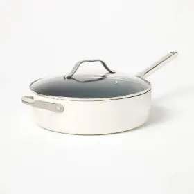 87713713 Figmint 5 Quart Nonstick Ceramic Coated Aluminum Saute Pan Cream -