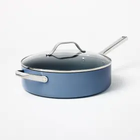 87713728 Figmint 2pc Aluminum Ceramic Saute Pan Set 450 Degree F 5 Quart Blue