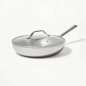 87713754 Figmint 12 Inch Stainless Steel Frypan With Cover Silver -