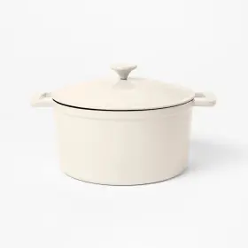 90011796 Figmint 7.5 Quart Enamel Dutch Oven Stock Pot Cream -