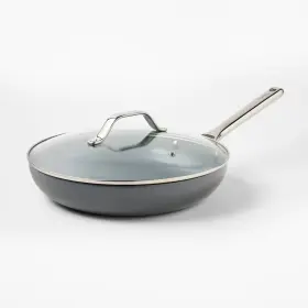 90022357 Figmint 12 Inch Nonstick Ceramic Coated Aluminum Frypan With Cover Dark Gray -