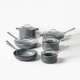 90022437 Figmint 12pc Aluminum Ceramic Cookware Set Dark Gray -