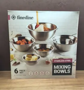 Finedine 810158030022 Mixing Bowls Stainless Steel 6 Piece Set Brand New