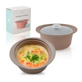 Firgi 809921350612 27oz Platinum Silicone Microwave Steamer Pot With Handle And Lid - Korean 100%
