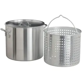 Wg-rpb1080 Fleur De Lis 80 Quart Aluminum Stockpot With 60 Strainer Basket