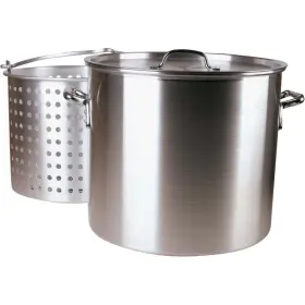 Wg-rpb1100 Fleur De Lis 100 Quart Aluminum Stockpot With 80 Strainer Basket