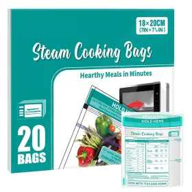 Fnsuzoka 717331653217 Microwave Steamer Bags 20 Zipper Steam Cooking For Fresh Vegetables Pota