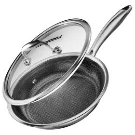 Sk-fpw-8 Fogdream 8 Inch Non Stick Frying Pans Stainless Steel Skillet With Lid Tri-ply