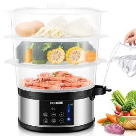Fohere 616943001310 Food Steamer For Cooking 13.7 Quart Vegetable With Stackable 3 Tiers Bpa-