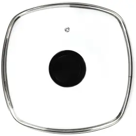 Hrt03 Foli Square Glass Lid For Grill Pans With Steam Vent Hole - Fits Lodge Cast I