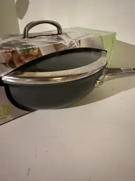 Food Network 631899822857 3 Quart 10 Inch Covered Chef S Pan With Lid Nonstick Dark Grey New