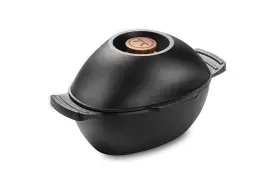 Fox Run 876824764950 Outset 76495 Cast Iron Seafood And Mussel Pot With Lid For Empty Shells 2.5