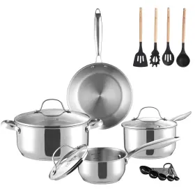Dfs12107 Fox Valley Traders 16pc Stainless Steel Cookware Set By Home Marketplace