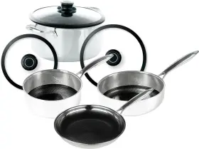 Frieling 728547080070 Black Cube Hybrid Quick Release 7 Piece Cookware Set