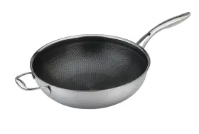 Bc232 Frieling Black Cube 12-1/2 Inch Stainless/nonstick Hybrid Wok