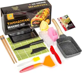 Ks-0061-a Fungyand Tamagoyaki Pan Set 12-in-1 Japanese Omelette Egg With Spatula Bam