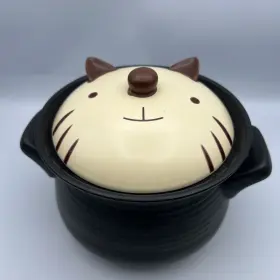 Qkpu170745ilkk94ng Galebova Rare 1.6 Quart Kitty Cat Ceramic Stockpot Soup Pot Clay Stewpot