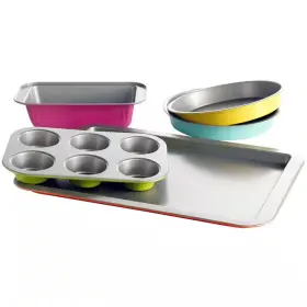 Gibson 445047660658 Color Splash Lyneham 5-piece Carbon Steel Bakeware Set
