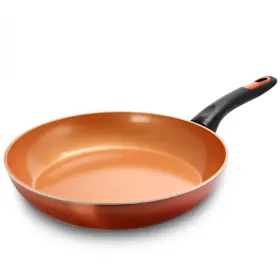 123863.01 Gibson Cuisine Hummington 12 Inch Aluminum Frying Pan In Metallic Copper