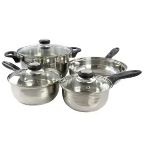 Gibson Home 085081000989 Lybra 7 Piece Two Tone Polished Stainless Steel Cookware Set