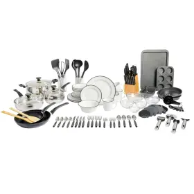 Gibson Home 085081738851 95 Piece Kitchen In A Box Pots And Pans Cookware Plates Bowl