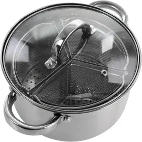 128612.05 Gibson Overseas Inc Oster Sangerfield Stainless Steel 4 Quart Dutch Oven With Lid And 3 Section Divider