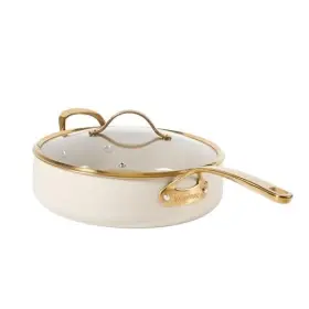 Gibson Overseas Inc. 143846.02 Oprahs Favorite Things Saute Pan With Lid 6-quart Almond Cream Gold Handle
