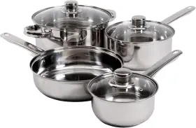 Gibson Overseas Inc. 313046490453 Home Landon 7 Piece Cookware Set Stainless Steel