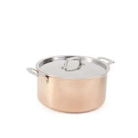 94283.02 Gibson Overseas Inc Martha By 8-quart Stainless Steel Stock Pot With Lid - 8 Quarts Copper