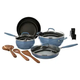 Pwd3968818141ad Gibson Overseas Inc. The Pioneer Woman Frontier Speckle 12-piece Aluminum Cookware Set Denim Blue