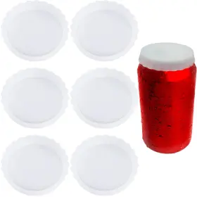 A002-68 Giozoc Bpa-free Transparent Can Lids - 6 Pack Reusable Covers For Soda Beer Drink