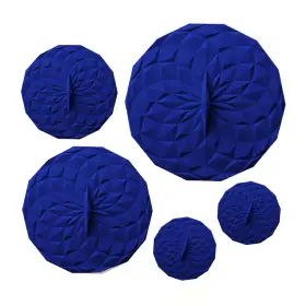 Gir Get It Right 810050211574 Silicone Suction Lids 5-piece Set Navy - Microwave Splatter Cover For Pot