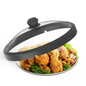 Jlp-nr27 Glou-glou Goose Ggg Microwave Glass Cover Splatter Guard Lid With Anti-scald Silicone Handles And
