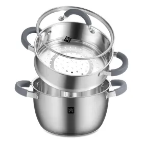 Gk-20m1f-amz Golden Key 4.0 Quart Steamer For Cooking Pots With Vegetable Steam Basket 2-tier Mu