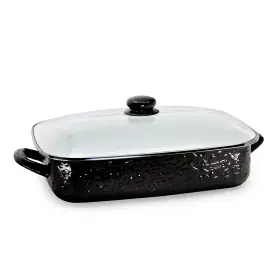 Bk15 Golden Rabbit Enamelware - 10.5 Quart Roasting Pan Solid Black