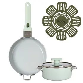 Goodcook 076753064170 Ceramic Cookware Set 5-piece With Removable Handle Induction Compatible Non