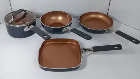 21845 Gotham Steel Saucepan 5.5 Inch Fry Pan Skillet Square Round Cookware 6 6.5