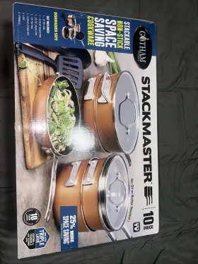 2874 Gotham Steel 10 Piece Stackable Pot And Pan Set