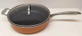 81543386 Gotham Steel 12.5 Inch Saute Pan With Glass Lid 3 Deep Nonstick Copper Cookware Dish