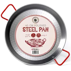 Gourmanity 850033274035 Made By Garcima 16 Inch Carbon Steel Paella Pan 40cm Polished Stee